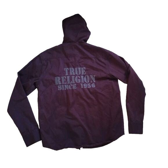 True Religion Hoodie Mens XL Vtg Y2K Long Sleeve Button Up Embroidered Jacket - Picture 3 of 11
